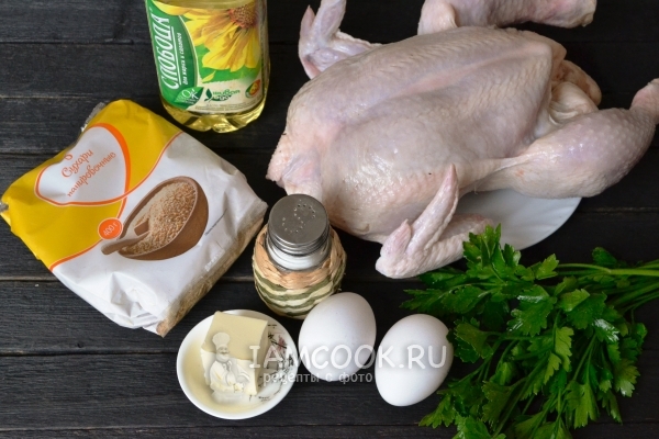 Ингредиенты для котлеты по-киевски на косточке