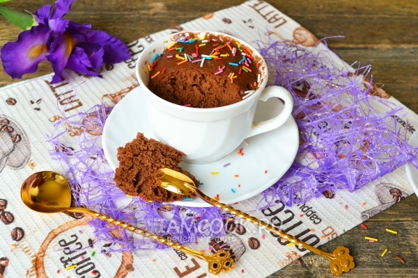 Рецепт кекса за 1 минуту в микроволновке