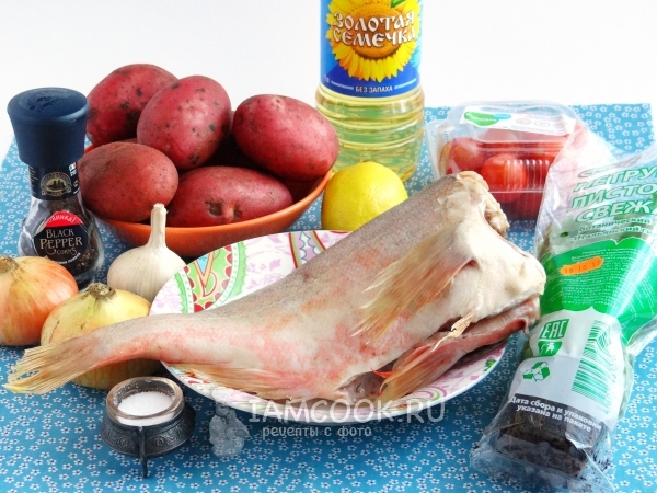 Ингредиенты для окуня с картошкой в духовке