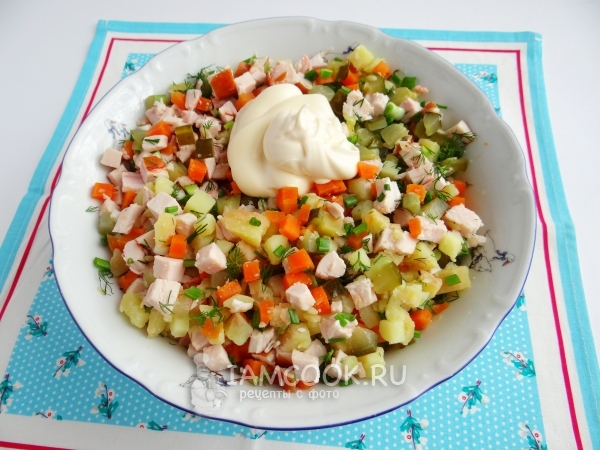 Положить майонез