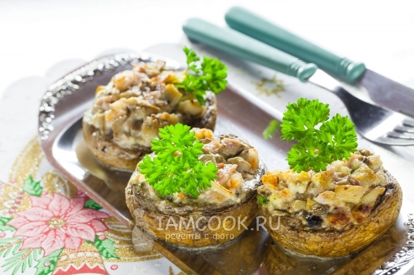 Рецепт шампиньонов, фаршированных креветками