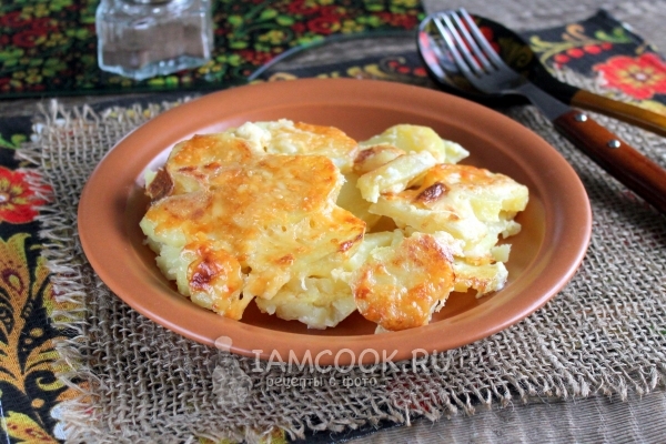 Рецепт картошки со сливками и сыром в духовке