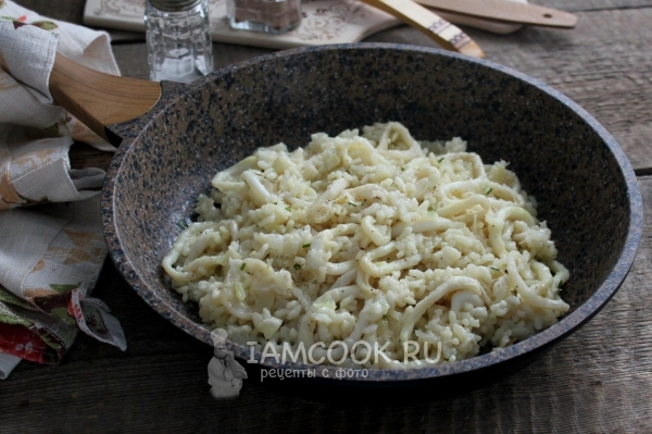 Фото ризотто с кальмарами