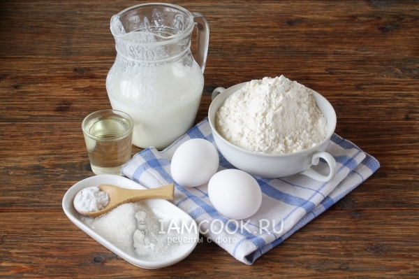 Ингредиенты для жидкого теста на кефире
