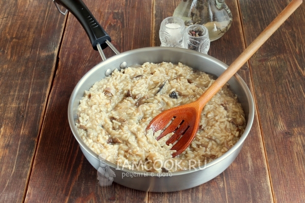 Фото ризотто с сушеными белыми грибами