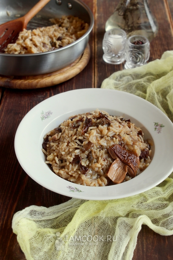 Рецепт ризотто с сушеными белыми грибами