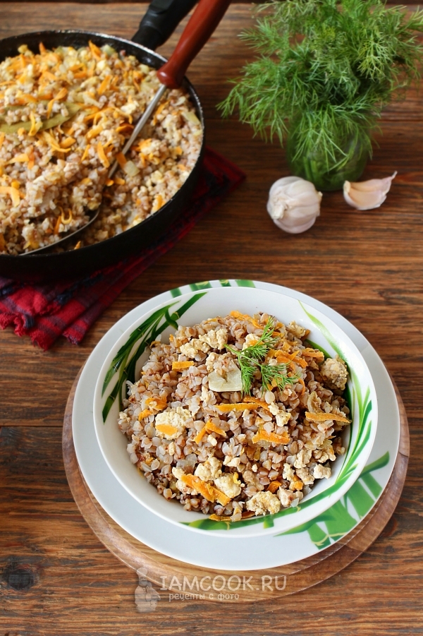 Рецепт гречки с куриным фаршем