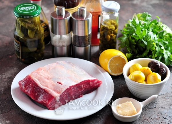 Ингредиенты для карпаччо из ростбифа