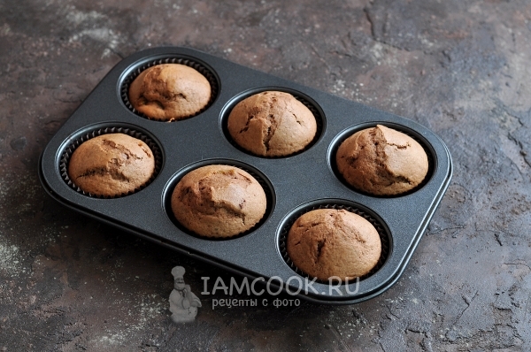 Фото шоколадных кексов с изюмом и шоколадом