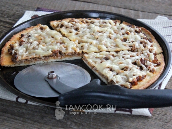 Пицца с мясным фаршем, рецепт с фото