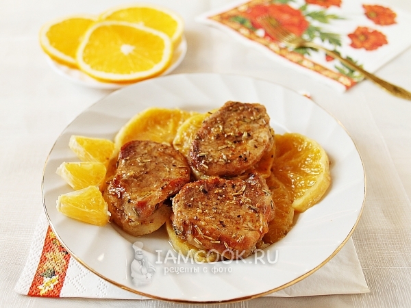Свинина с апельсинами в духовке, рецепт с фото