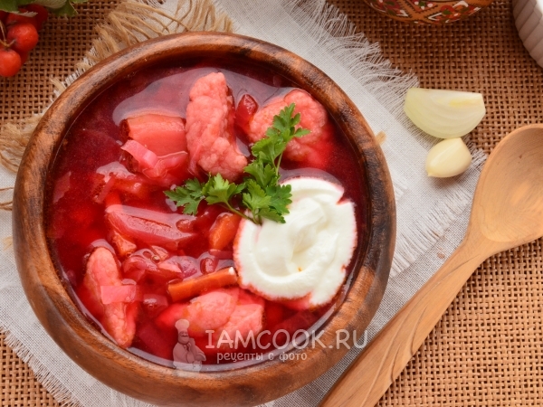 Украинский борщ с галушками, рецепт с фото