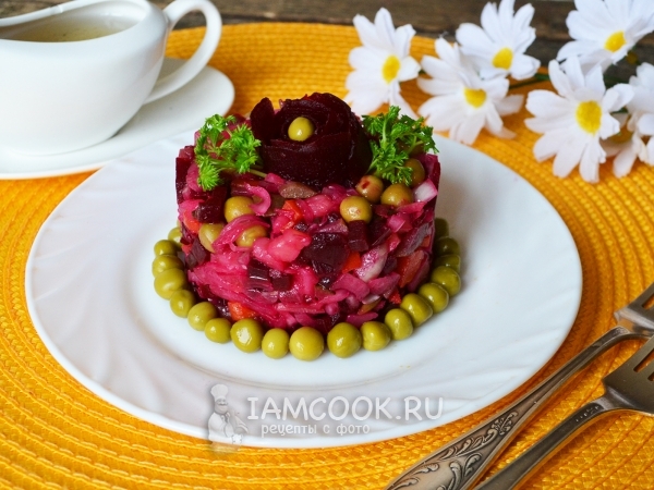 Винегрет с горошком и капустой (классический рецепт), рецепт с фото