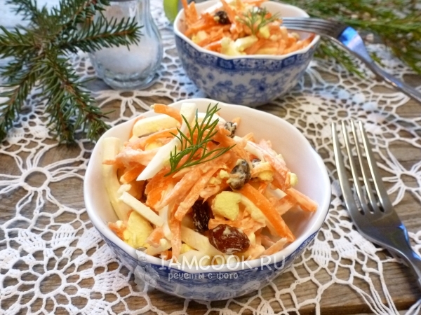 Салат из моркови с яйцом, чесноком и майонезом, рецепт с фото