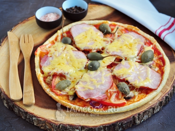 Пицца на слоено-дрожжевом тесте, рецепт с фото