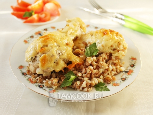 Гречка с курицей в духовке с сыром, рецепт с фото