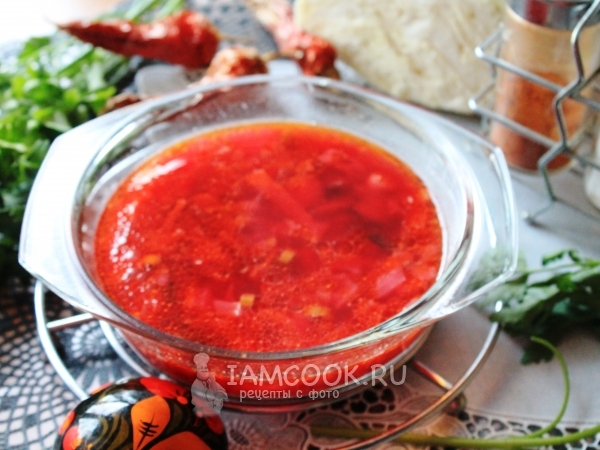 Постный борщ с грибами и фасолью, рецепт с фото