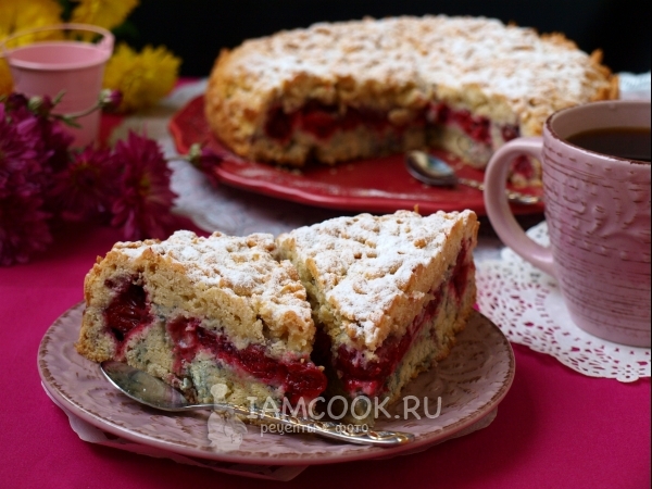 Тёртый пирог с вишней, рецепт с фото