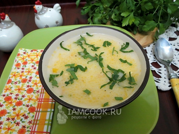 Суп из колбасного сыра, рецепт с фото