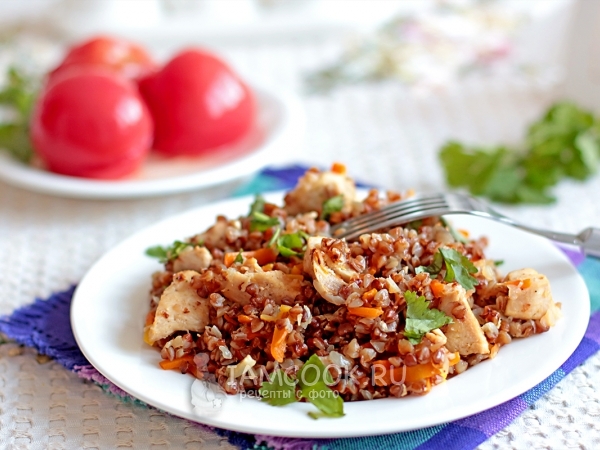 Куриное филе с гречкой в духовке, рецепт с фото