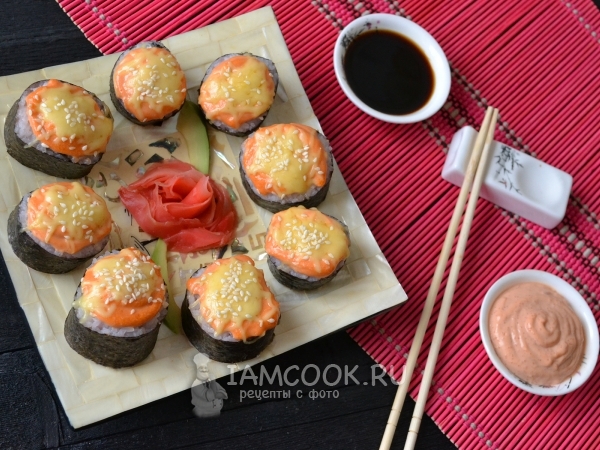 Запеченные роллы с крабовыми палочками, рецепт с фото