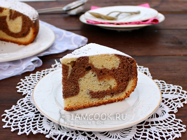 Мраморный кекс в мультиварке, рецепт с фото