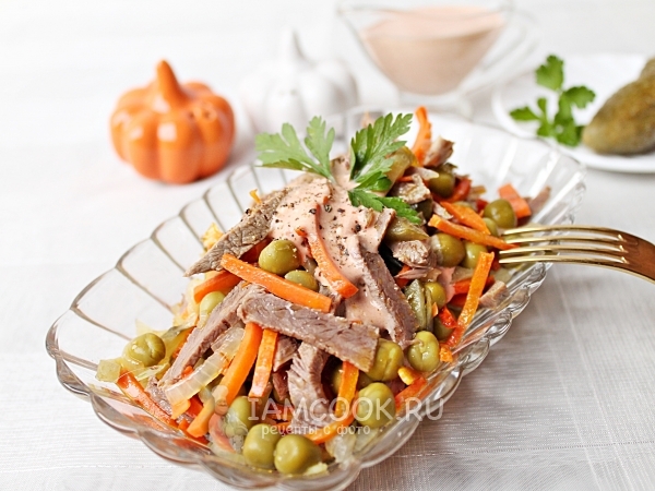 Салат из говядины с морковью, рецепт с фото