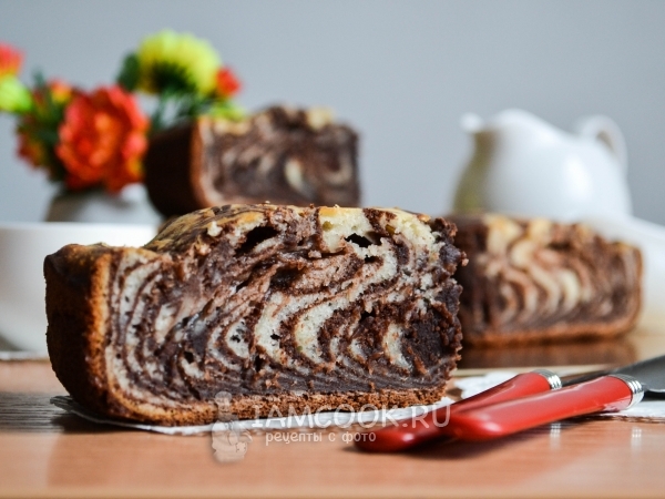 Классический пирог «Зебра», рецепт с фото