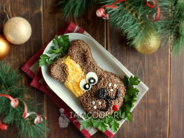 Новогодняя закуска «Собачка», рецепт с фото