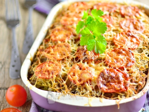 Запеканка из тертого картофеля с фаршем в духовке, рецепт с фото