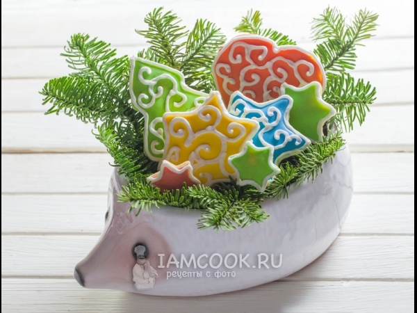 Рождественское печенье с глазурью, рецепт с фото