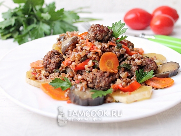 Гречка с фаршем и овощами, рецепт с фото