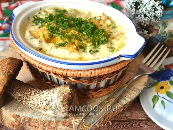 Картошка с грибами и майонезом в духовке, рецепт с фото