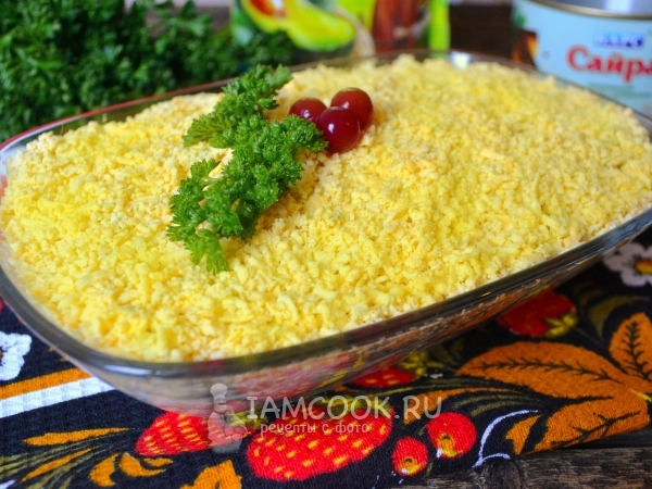 Салат «Мимоза» без картошки и моркови, рецепт с фото