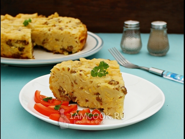 Запеканка из макарон с фаршем в мультиварке, рецепт с фото