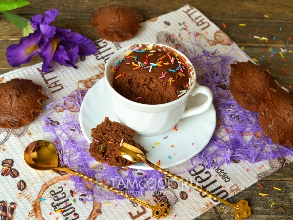 Кекс за 1 минуту в микроволновке, рецепт с фото