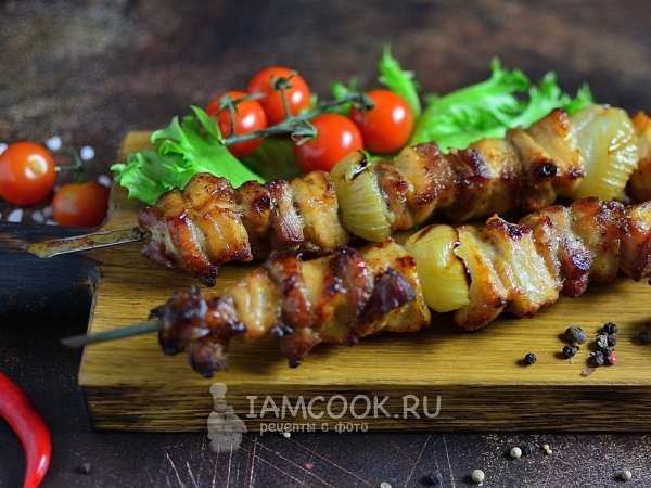 Шашлык из свиной грудинки, рецепт с фото