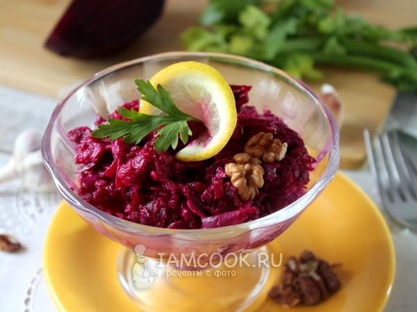 Салат из свеклы с чесноком и майонезом, рецепт с фото
