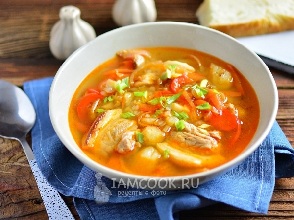 Гречневый суп со свининой, рецепт с фото
