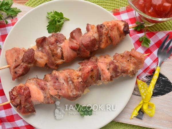 Шашлык из свинины в фольге в духовке, рецепт с фото