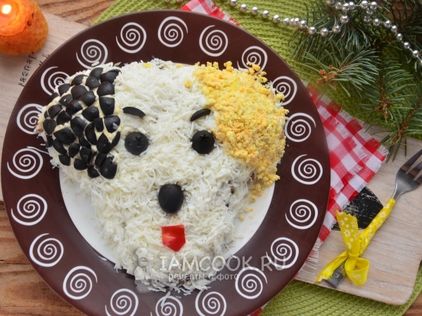 Салат «Белый Бим, черное ухо», рецепт с фото