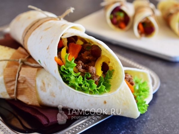Бурито с фаршем, рецепт с фото