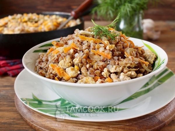 Гречка с куриным фаршем, рецепт с фото