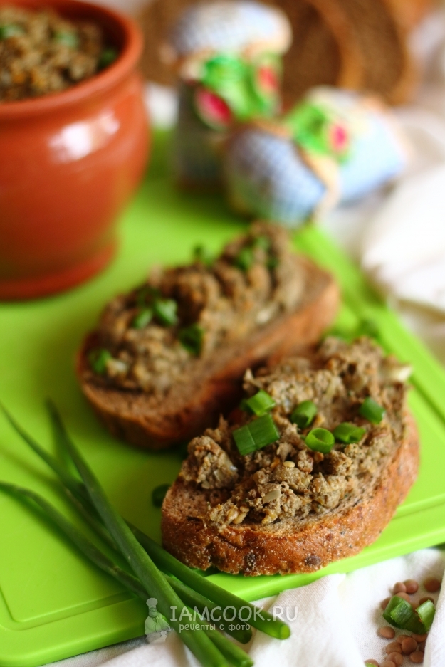 Рецепт паштета из куриной печени и чечевицы