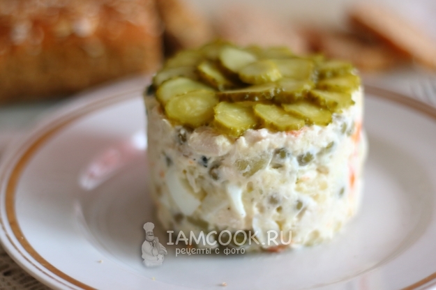 Рецепт классического салата «Оливье» с курицей