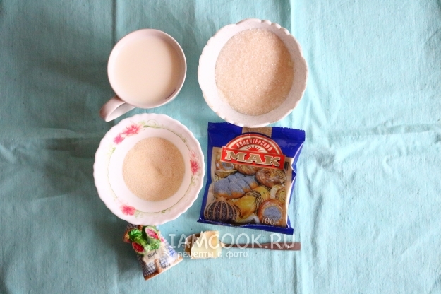 Ингредиенты для манной каши на молоке с маком