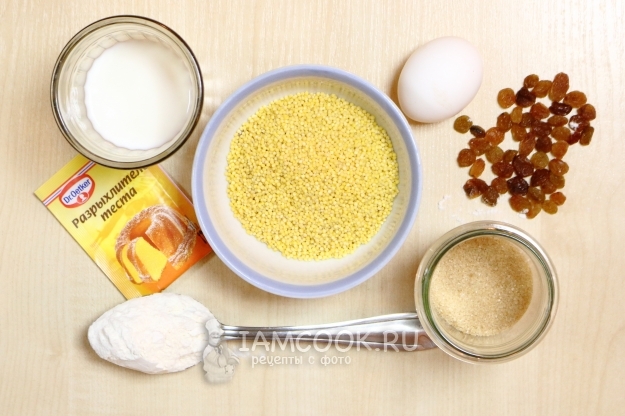 Ингредиенты для оладий из пшенной каши