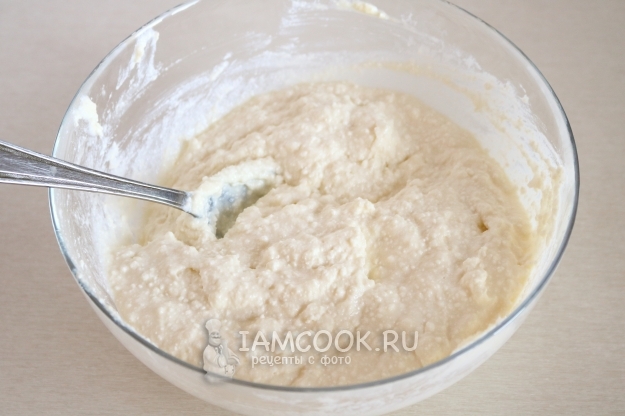 Размешать творожную массу