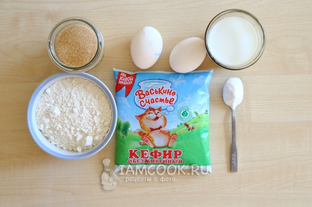 Ингредиенты для ажурных блинчиков на кефире и молоке