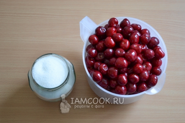 Ингредиенты для варенья-пятиминутки из черешни без косточек